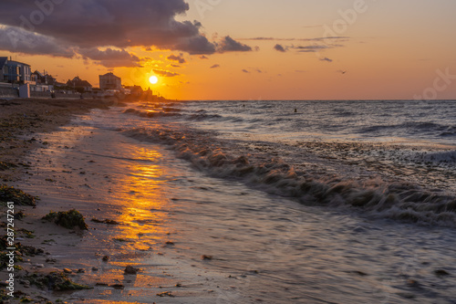 Luc-Sur-Mer  France - 08 12 2019  Beautiful sunset on the coast