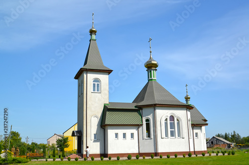 Temple in honor of the holy princes Peter and Fevronia. Village Liberty, Kaliningrad region photo