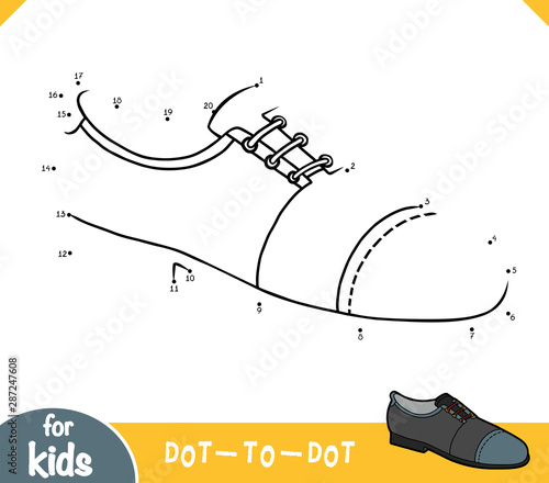 Numbers game, education game for children, Lace-up men shoes