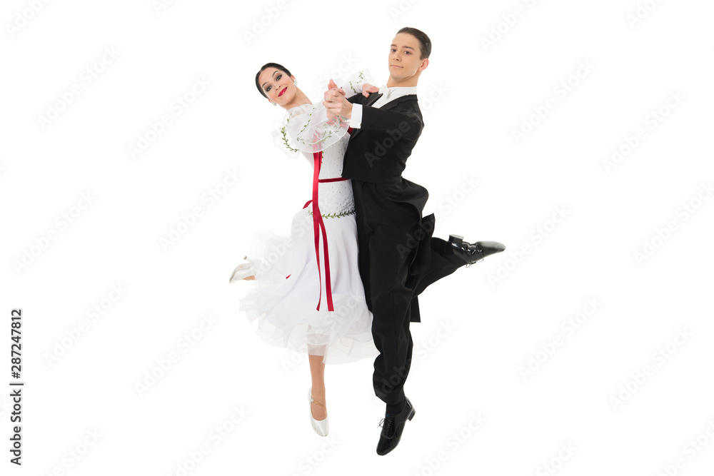 Dance Ballroom Couple In A Dance Pose Isolated On White Stock Photo,  Picture and Royalty Free Image. Image 112807446.