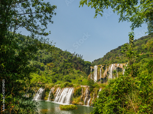 Nine Dragon waterfalls near the City of Luoping  Yunnan Province - China .