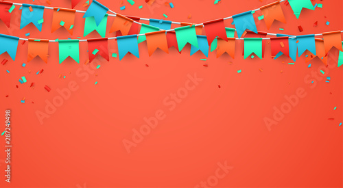 Party living coral celebration background.
