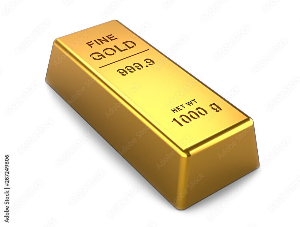 gold bar isolated on a white background. Financial concepts. 3d illustration gold bar isolated on a white background. Financial concepts. 3d illustration
