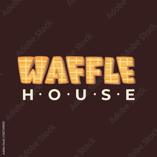Waffle logo - lettering design. Vector illustration.