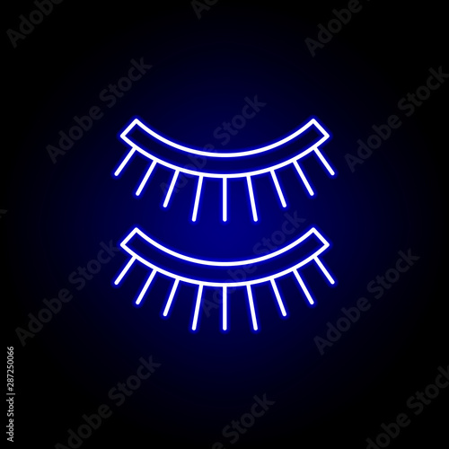 eyelashes line neon icon. Elements of Beauty and Cosmetics illustration icon. Signs and symbols can be used for web, logo, mobile app, UI, UX