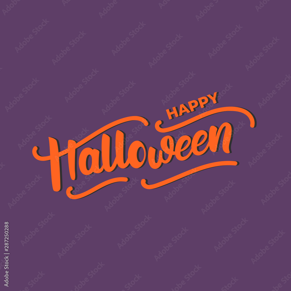 Happy Halloween - lettering card design. Vector illustration.