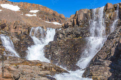 Waterfall on the Putorana Plateau. Russia
