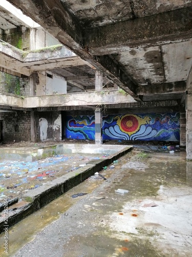 Mosaic in abandoned sanatorium photo