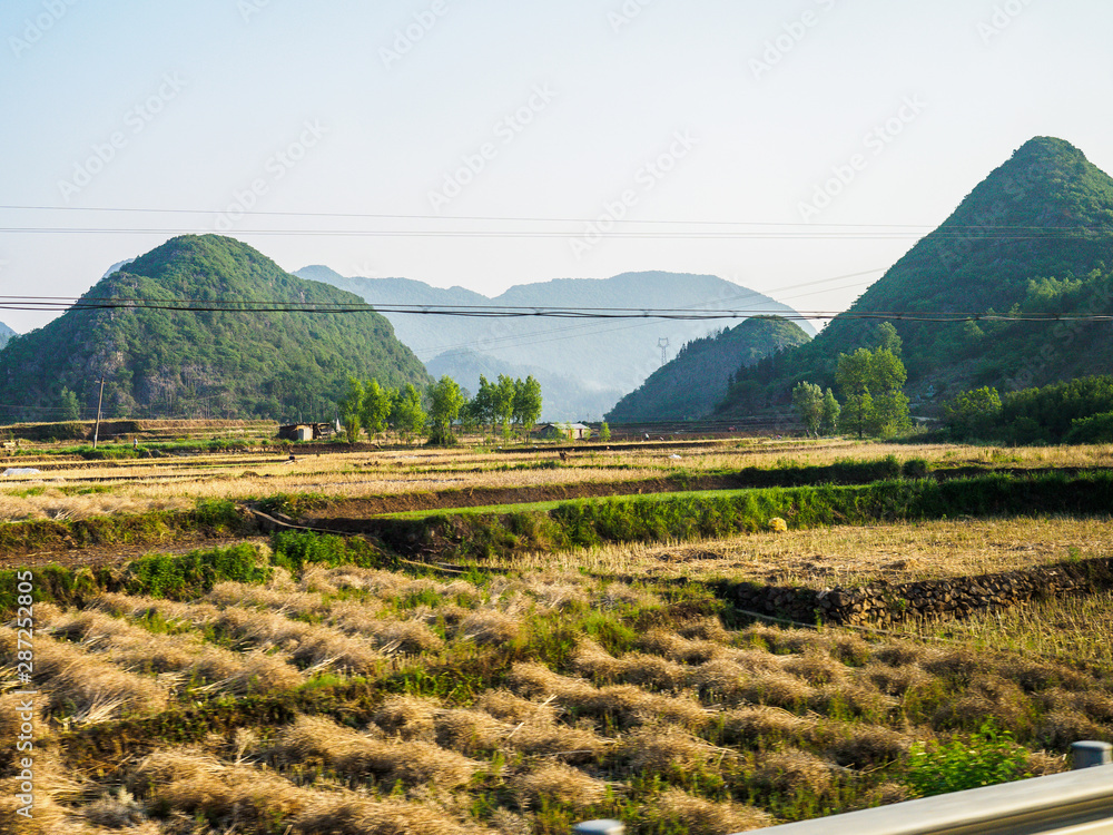 Mountain landscape near the City of Luoping (Yunnan Province - China).