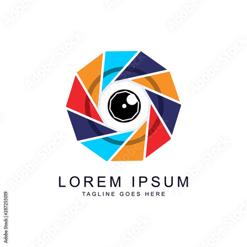 camera lens logo template