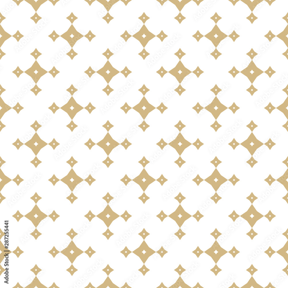 Fototapeta Wektor złoty geometryczny wzór z gwiazdami, kształtami rombu, rombami