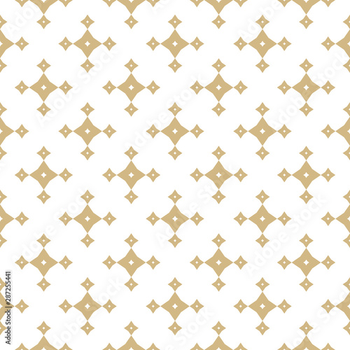 Vector golden geometric seamless pattern with stars, diamond shapes, rhombuses © Olgastocker