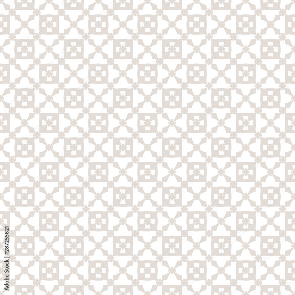 Subtle vector geometric seamless pattern with small flowers, crosses, grid Subtle vector geometric seamless pattern with small flowers, crosses, grid