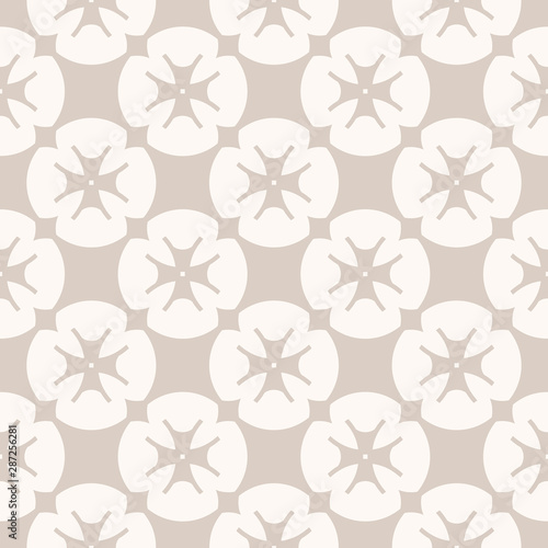 Vector floral seamless pattern. Subtle pastel beige colors. Geometric ornament