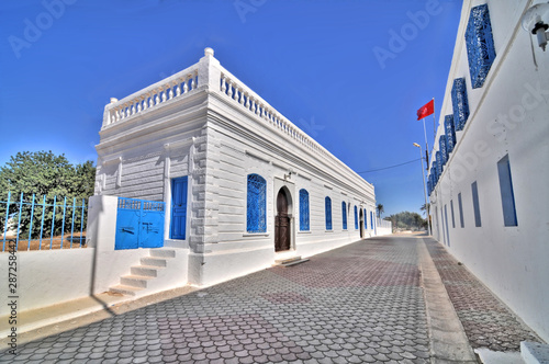 The ancient El Ghriba Synagogue located on the Tunisian island of Djerba