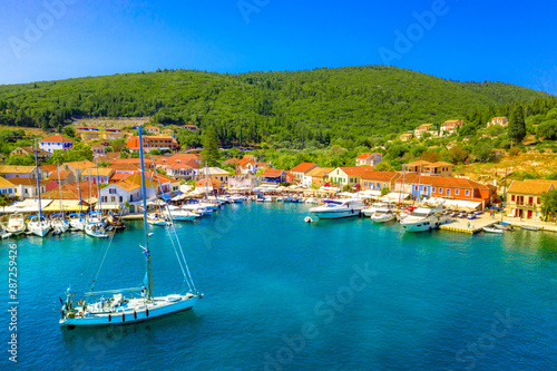 Picturesque Fiskardo village in Kefalonia island, Greece 