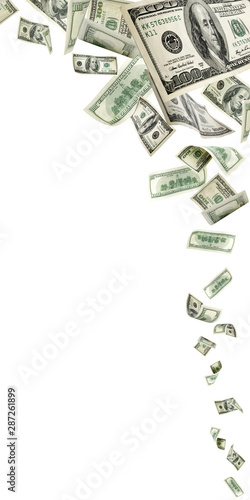 Money background. Hundred dollars of America. Usd cash money fal