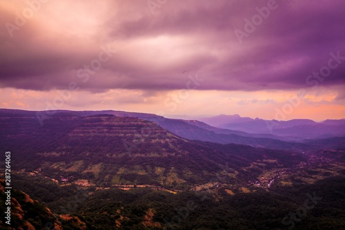 Beauty of clouds and nature in the western ghats in India.