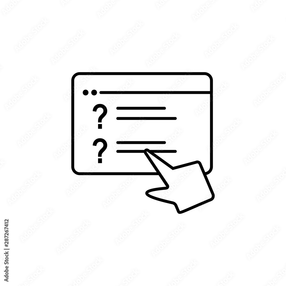 Education exam hand elarning icon. Element of distance education line icon Education exam hand elarning icon. Element of distance education line icon