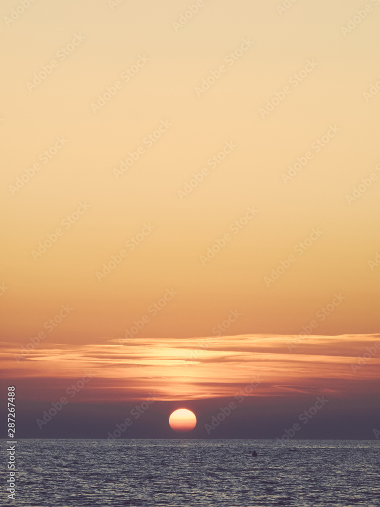 beautiful sunset in italy coastline