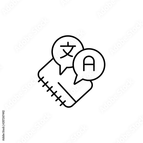 Education multilingual language icon. Element of distance education line icon