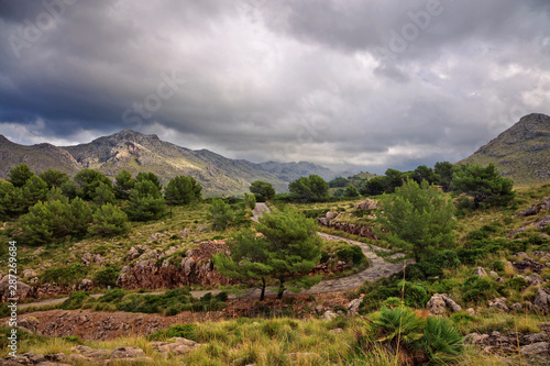 Landscape with valley and mountains  Mallorca