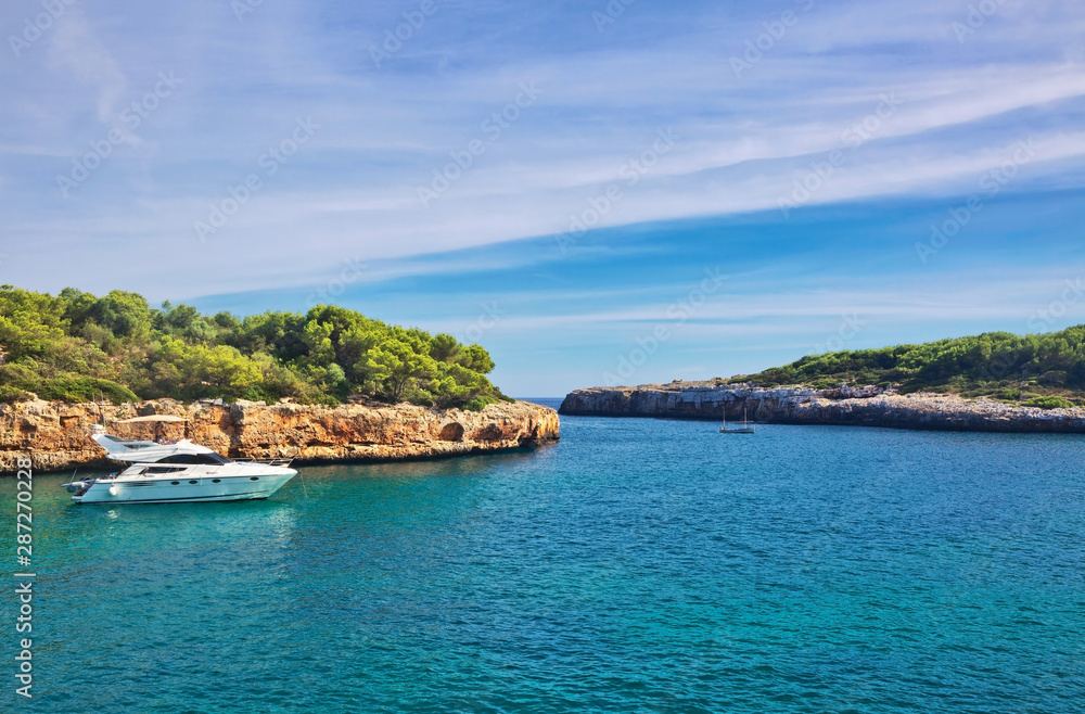 Landscape with rocks over the sea under the sky.Mallorca island Landscape with rocks over the sea under the sky.Mallorca island