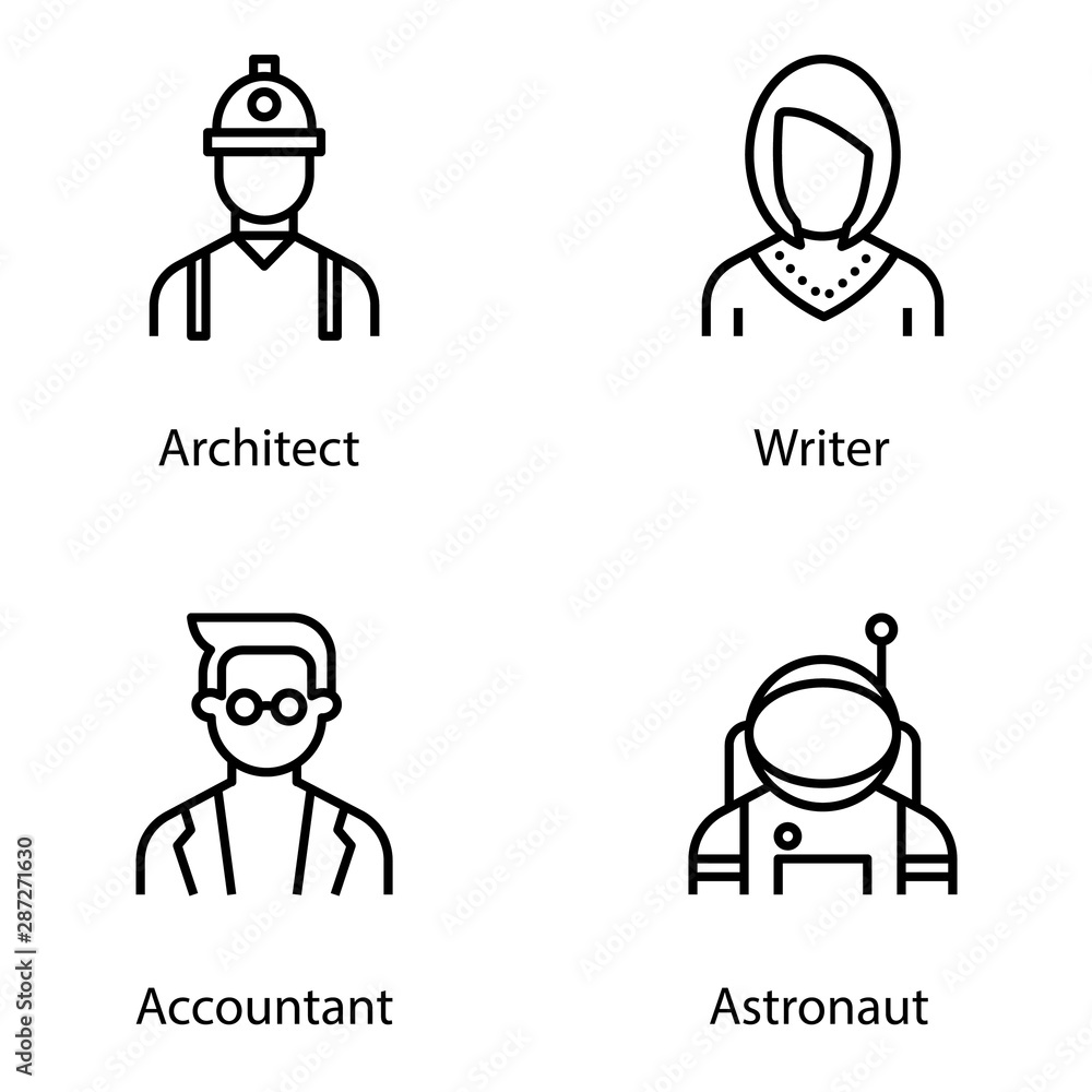 Skilled People Avatar Line Vectors Skilled People Avatar Line Vectors