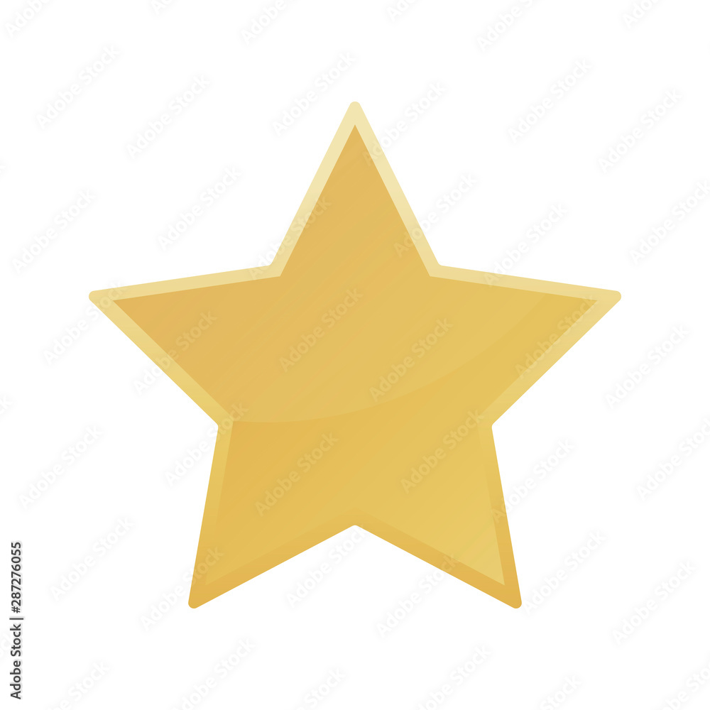 Obraz premium Gold colored star shape. Medal award, winning 3d elemrnts. Vector illustration
