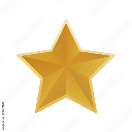 Wallpaper Mural Gold colored star shape. Medal award, winning 3d elemrnts. Vector illustration Torontodigital.ca