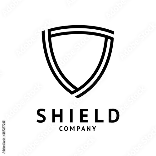 shield logo template ready for use, shielding icon in black and white color, security and protector symbol