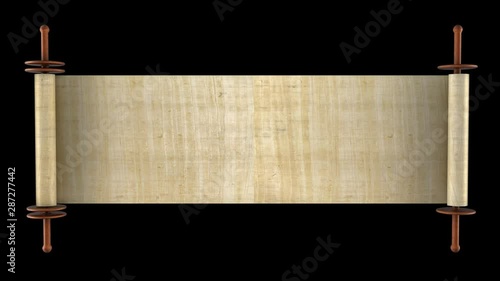 Scrolls Unrolling on black background