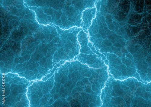 Blue plasma, abstract power and electrical background