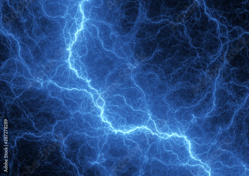 Blue plasma, abstract power and electrical background