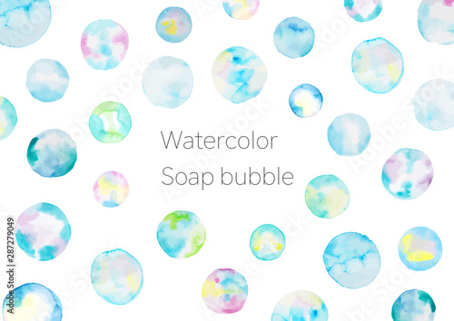 水彩イラスト　シャボン玉