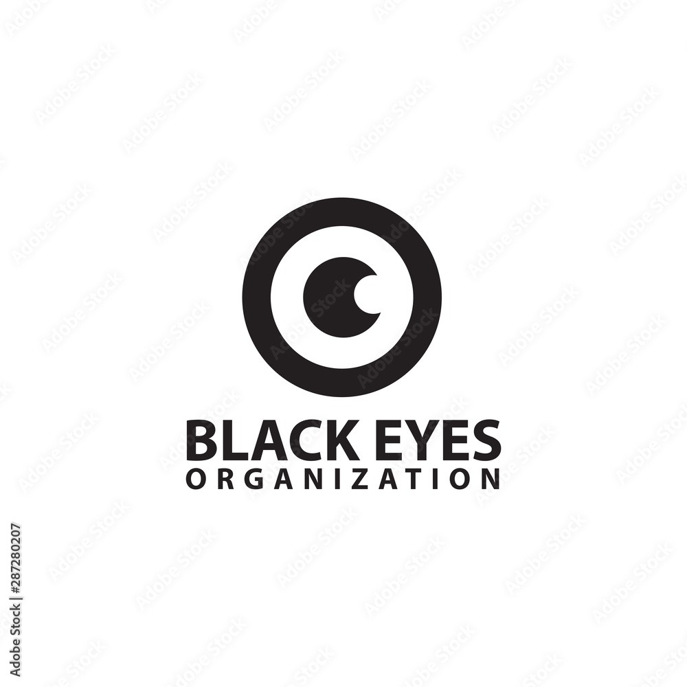 Black eye logo design vector template