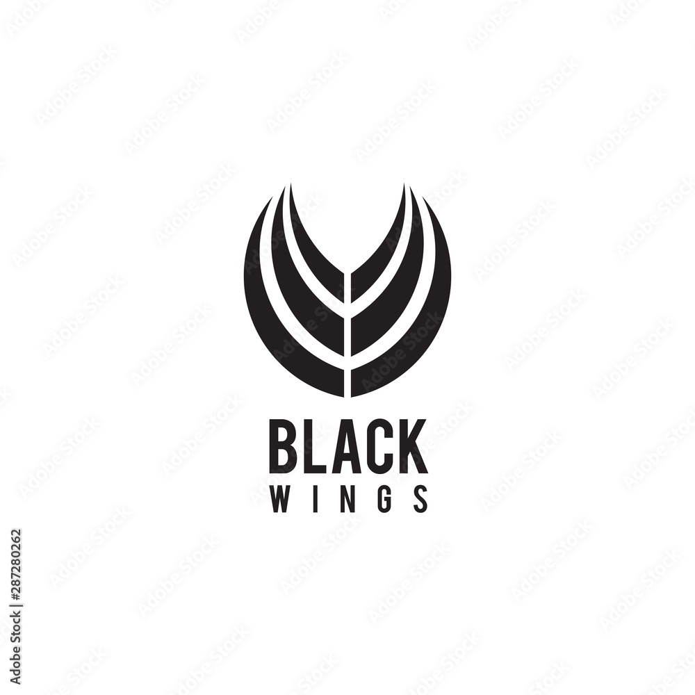 Black wings logo design template Black wings logo design template