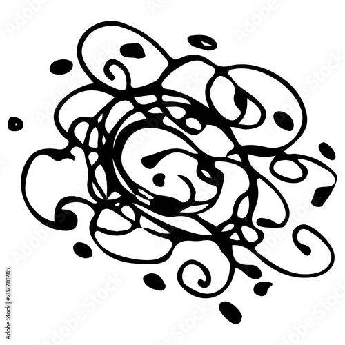 Outline microbe vector icon. Isolated black simple line element illustration from a medical concept. Editable vector stroke microbe. Virus icon. Hand drawn illustration. Virus, bacteria.