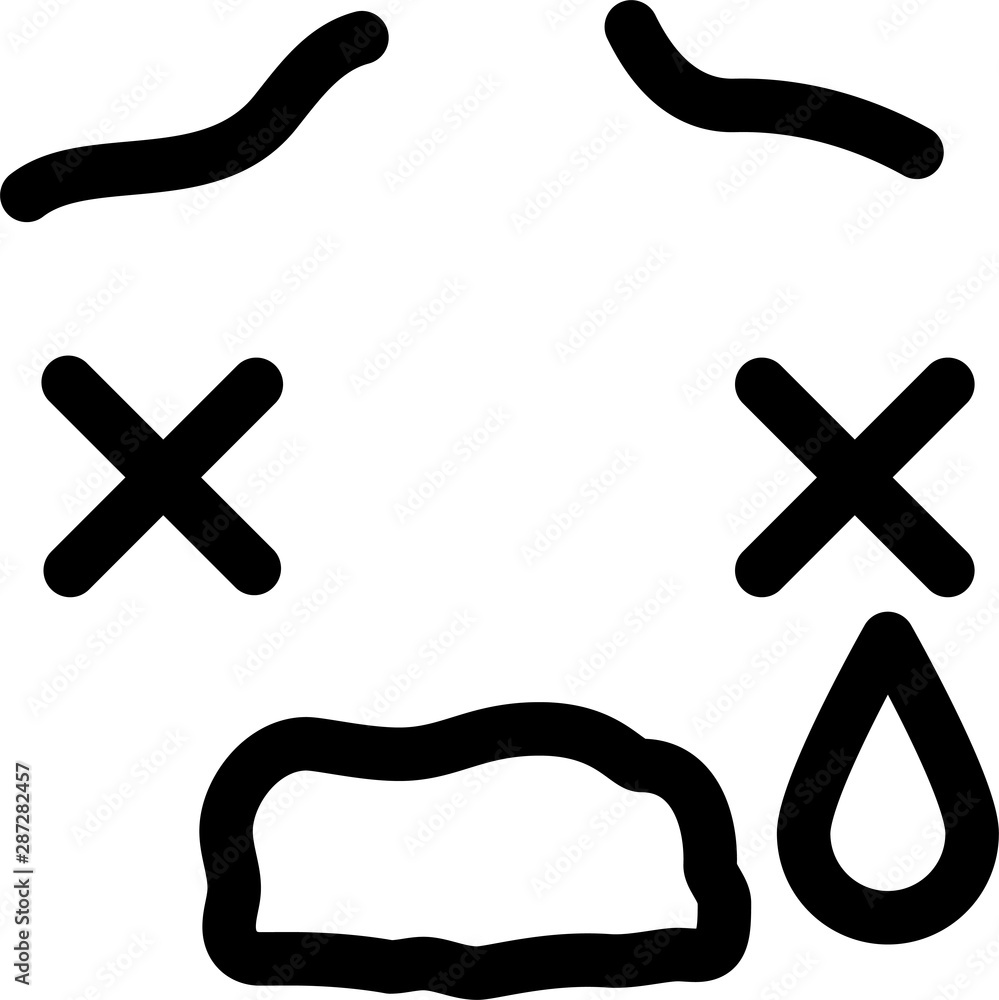Line drawing of emoticon face icon Line drawing of emoticon face icon