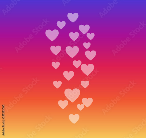 Instagram like heart background vector