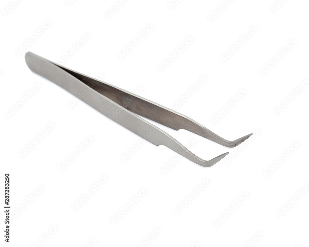 Stell tweezers isolated on white background. Stell tweezers isolated on white background.