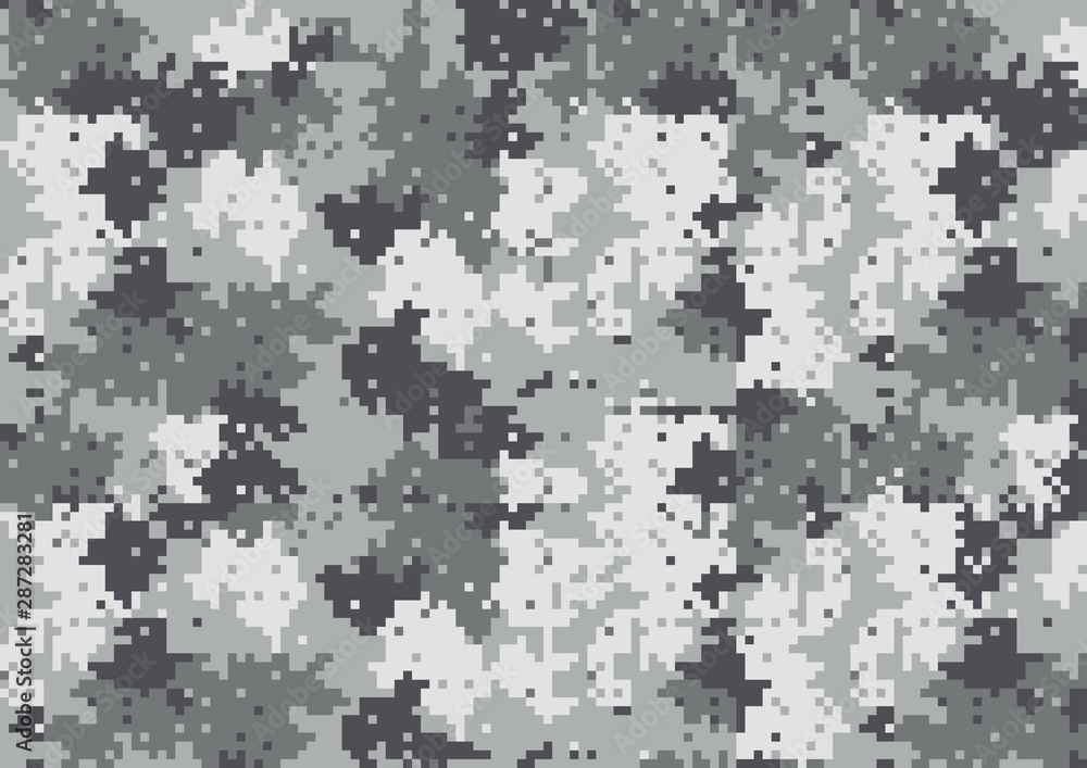 Vecteur Stock abstract square 8 bit art camouflage military pattern, skin  texture Gray color, fashion fabric printing vector illustration. | Adobe  Stock
