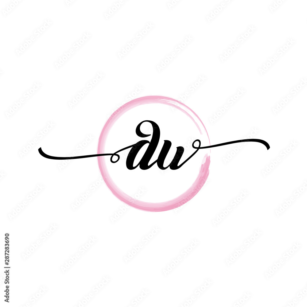 DU initial handwriting logo template. round logo in watercolor color with handwritten letters in the middle. Handwritten logos are used for, weddings, fashion, jewelry, boutiques and business DU initial handwriting logo template. round logo in watercolor color with handwritten letters in the middle. Handwritten logos are used for, weddings, fashion, jewelry, boutiques and business