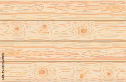 Wooden striped textured background. Brown wooden wall, plank, table or floor surface. Cutting chopping board. Boardwalk surface with place for your text. Vector Illustration.