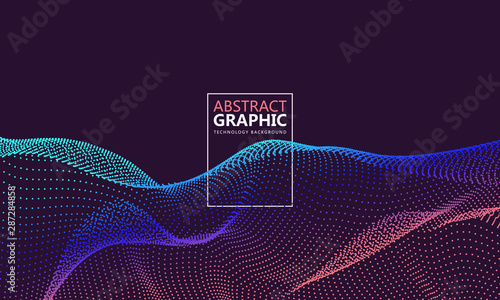 Composed of particles swirling abstract graphics.