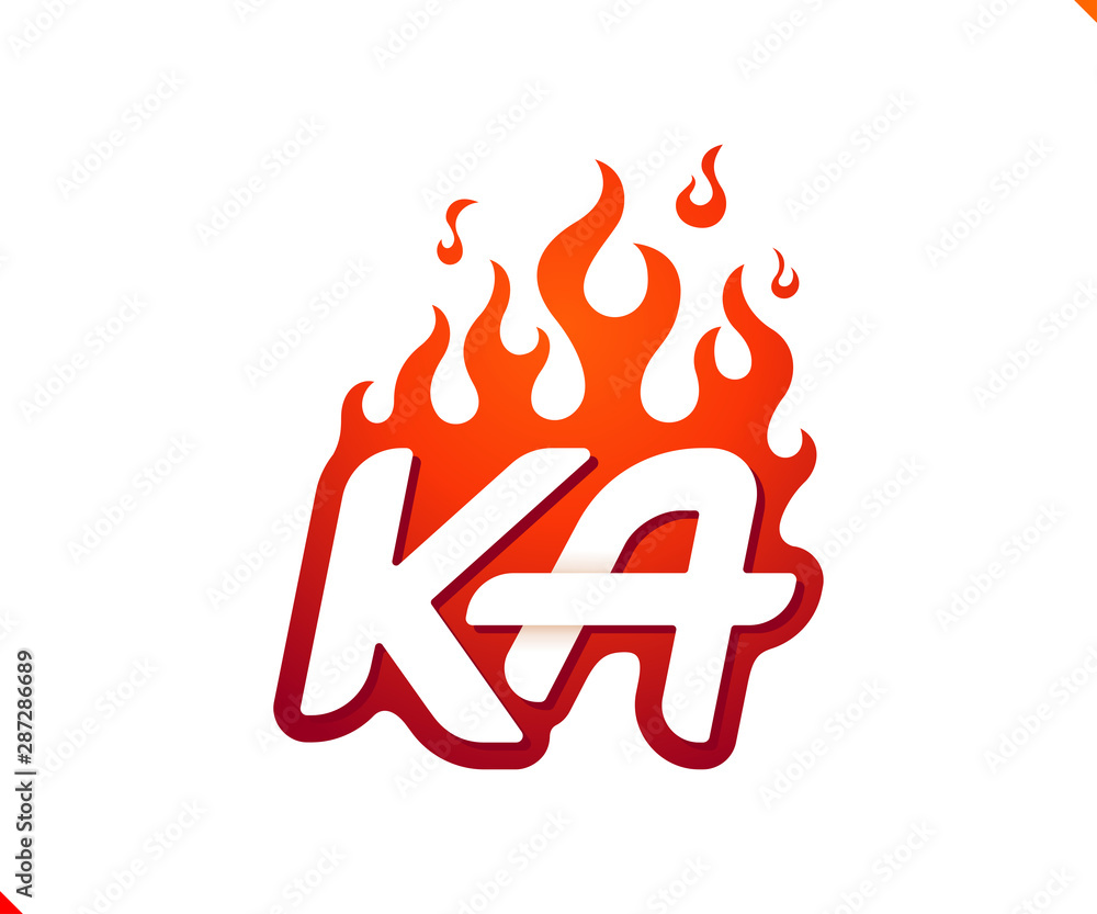 Uppercase initial logo letter KA with blazing flame silhouette, simple and retro style logotype for adventure and sport activity. Uppercase initial logo letter KA with blazing flame silhouette, simple and retro style logotype for adventure and sport activity.