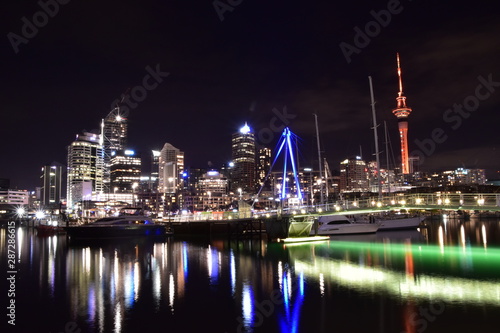 Night view of Auckland in New Zealand