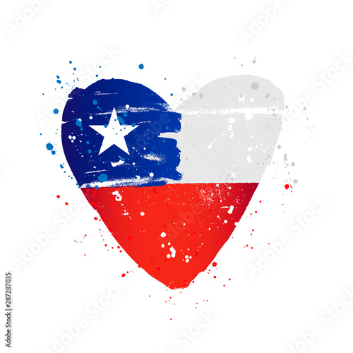 Chilean flag in the form of a big heart.