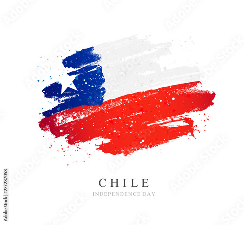 Chile flag. Vector illustration on a white background.