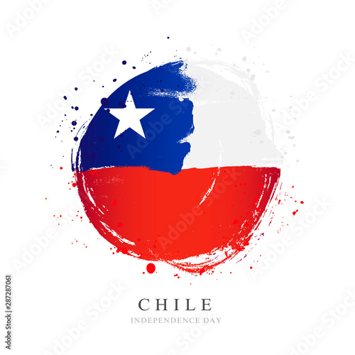 Chile flag in the shape of a big circle.